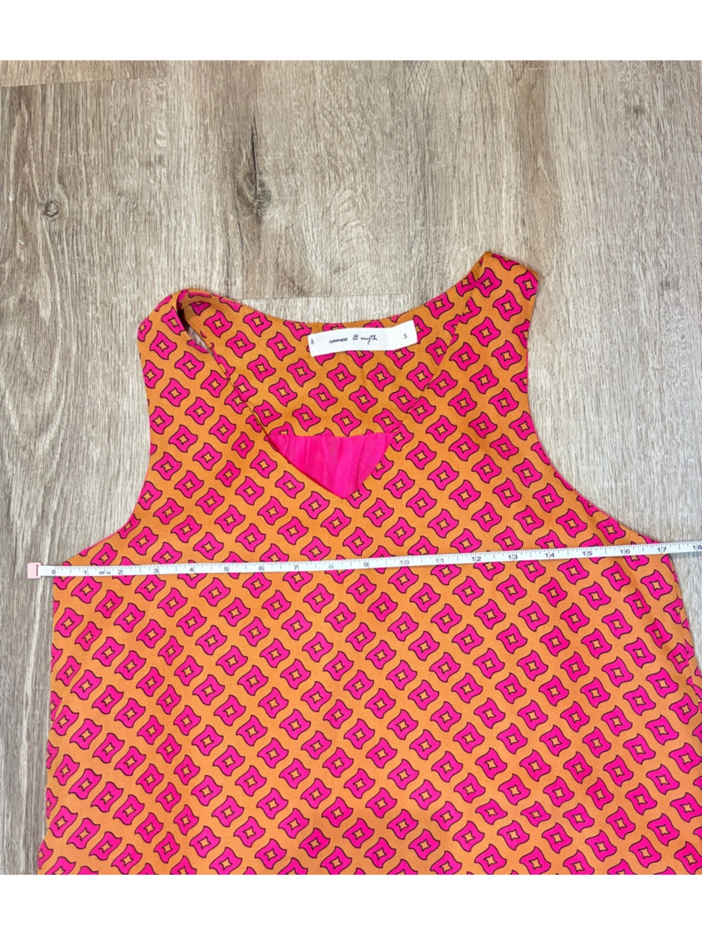 Cameo & Myth Sleeveless, Geometric High-Low Shift Dress in Pink and Orange NWOT - Picture 10 of 16